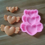 2Pcs Heart Angle Wing Shape Keychain Silicone Mold DIY Pendant Decor