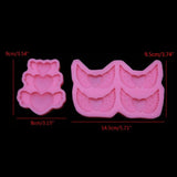 2Pcs Heart Angle Wing Shape Keychain Silicone Mold DIY Pendant Decor
