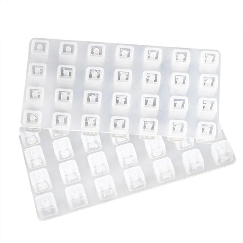 2Pcs Square Beaded Letter Bracelet Silicone Mould DIY Resin Mold