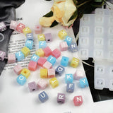 2Pcs Square Beaded Letter Bracelet Silicone Mould DIY Resin Mold