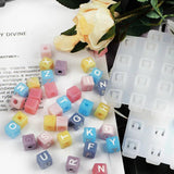 2Pcs Square Beaded Letter Bracelet Silicone Mould DIY Resin Mold