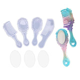 4 Styles Comb Mirror Resin Casting Molds Kit Silicone Epoxy Resin Molds