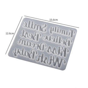 Silicone Molds English Letters Blessing Words Crystal Epoxy Resin Pendant Alphab