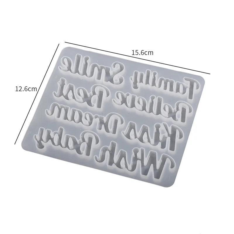 Silicone Molds English Letters Blessing Words Crystal Epoxy Resin Pendant Alphab