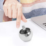 Metal Flip over Top Stainless Steel Spinning Top Toy, Silver