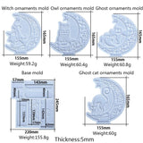 Halloween Ornaments Epoxy Mold DIY Witch Ghost Cat Owl Decoration