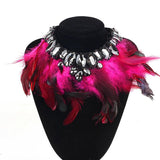Gothic Feather Crystal Necklace Women Accessories