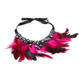 Gothic Feather Crystal Necklace Women Accessories