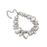 Clear Crystal Choker Necklace Women Silver CZ Clavicle Chain Party Jewelry