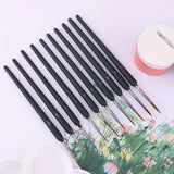 10 Pcs Wolf Hair Brushes Set for Detail Art Liner Painting Miniatures