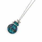 Round Diffuser Perfume Pendant Necklace with Essential Oil Bottle