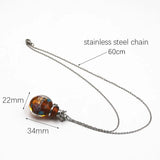 Round Diffuser Perfume Pendant Necklace with Essential Oil Bottle