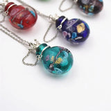 Round Diffuser Perfume Pendant Necklace with Essential Oil Bottle