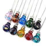 Round Diffuser Perfume Pendant Necklace with Essential Oil Bottle