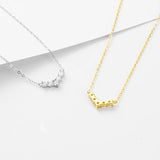 925 Silver V Zircon CZ Pave Pendant Chain Tiny Queen Women Jewelry