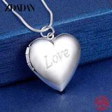 925 Sterling Silver Heart Frame Necklace Chain