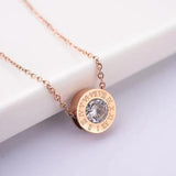 Roman Numeral Wedding Necklace Stainless Steel N0105-1