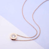 Roman Numeral Wedding Necklace Stainless Steel N0105-1