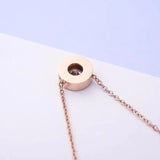Roman Numeral Wedding Necklace Stainless Steel N0105-1