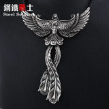 Steel Soldier 3D Phoenix Men Necklace Stainless Steel Charm Choker