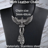 Steel Soldier 3D Phoenix Men Necklace Stainless Steel Charm Choker