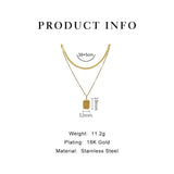 Vintage Sunburst Signet Square Pendant Necklace