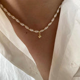 Peri'sbox Beaded Rice Pearl Choker Necklace Vintage Pearl Wedding