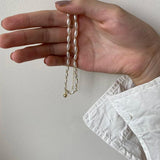 Peri'sbox Beaded Rice Pearl Choker Necklace Vintage Pearl Wedding