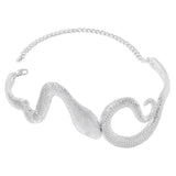 Silver Snake Shape Choker Necklace Vintage Hiphop Metal Necklace