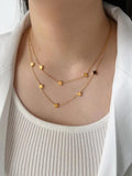 Peri'sbox Star Moon Square Coin Choker Necklace Double Layered
