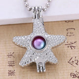 Mixed Pearls Cage Locket Necklace Aroma Diffuser Pendant