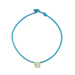 Geometric Heart Square Micro Pave CZ Leather Necklace Women