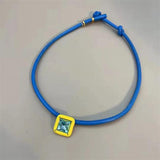 Geometric Heart Square Micro Pave CZ Leather Necklace Women
