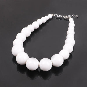 Big Acrylic Ball Choker Necklace Clear Beads Collar Jewelry