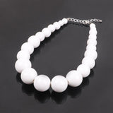 Big Acrylic Ball Choker Necklace Clear Beads Collar Jewelry
