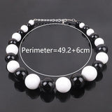 Big Acrylic Ball Choker Necklace Clear Beads Collar Jewelry