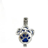 10Pcs Paw Print Pearl Cage Aromatherapy Diffuser Charm Pendant Necklace Bracelet