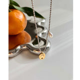 Peri'sBox Gold/Silver Coin Pendant Necklace with Pearl Charm