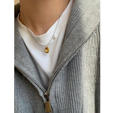 Peri'sBox Gold/Silver Coin Pendant Necklace with Pearl Charm