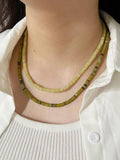Peri'sBox Multicolor Stone Beads Choker Necklace Stainless Steel Crystal Boho