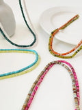 Peri'sBox Multicolor Stone Beads Choker Necklace Stainless Steel Crystal Boho