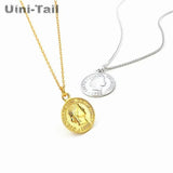 925 Tibetan Silver Dime Coin Pendant Necklace Retro Portrait Personality Jewelry