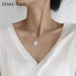 925 Tibetan Silver Dime Coin Pendant Necklace Retro Portrait Personality Jewelry