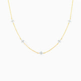 Blue/Green Flower CZ Pendant Necklace Collar