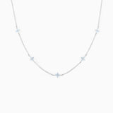 Blue/Green Flower CZ Pendant Necklace Collar