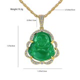 Green Jade Buddha Necklace Laughing Amulet Classic Jewelry