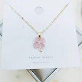 Opal Four-Leaf Clover Titanium Steel Necklace - Sweet Beauty
