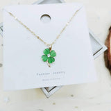 Opal Four-Leaf Clover Titanium Steel Necklace - Sweet Beauty