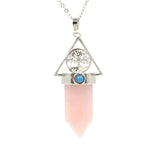 Reiki Healing Quartz Pendant Tree of Life Lapis Pink