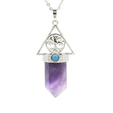 Reiki Healing Quartz Pendant Tree of Life Lapis Pink